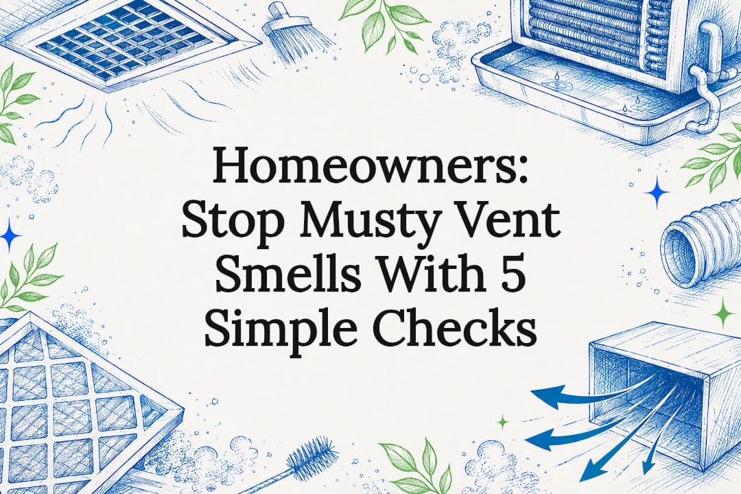 Decorative musty vent smell title card
