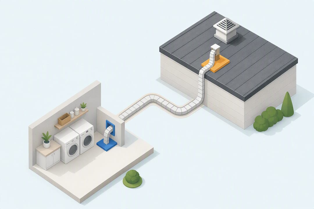 Isometric rooftop vent safety title card