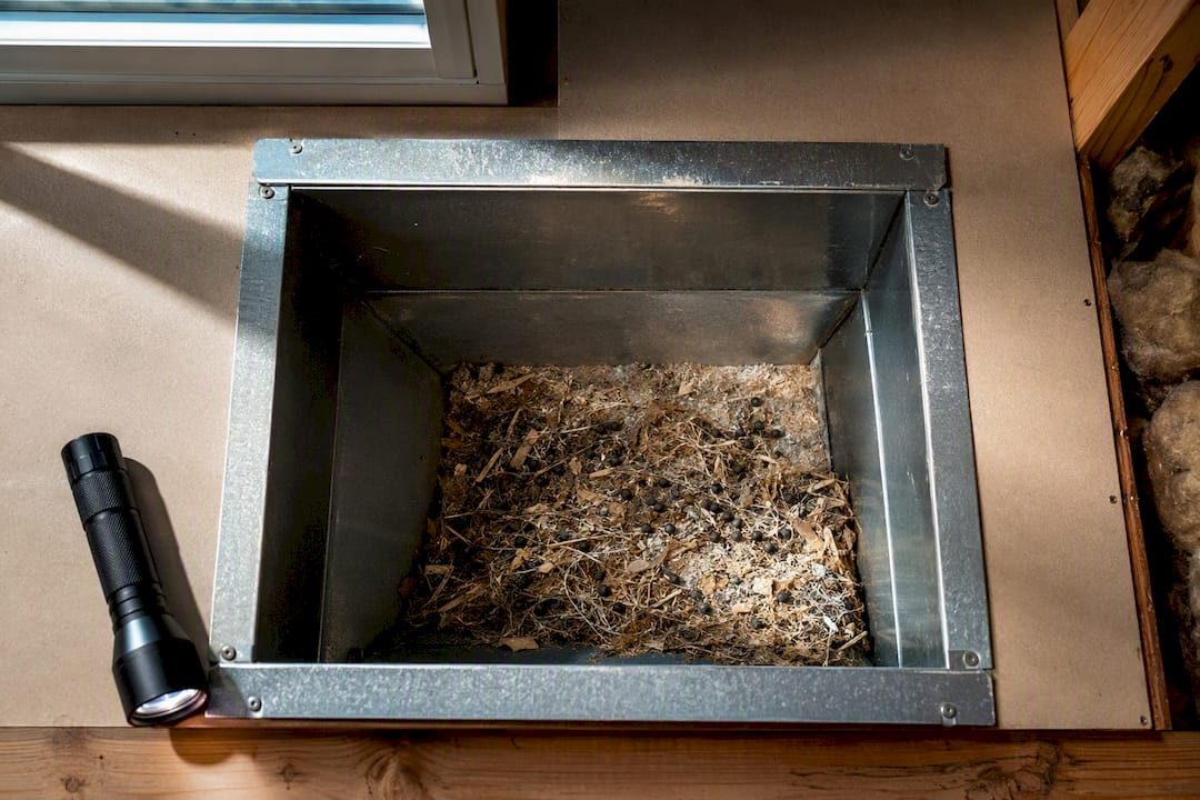 Nesting material inside residential ductwork