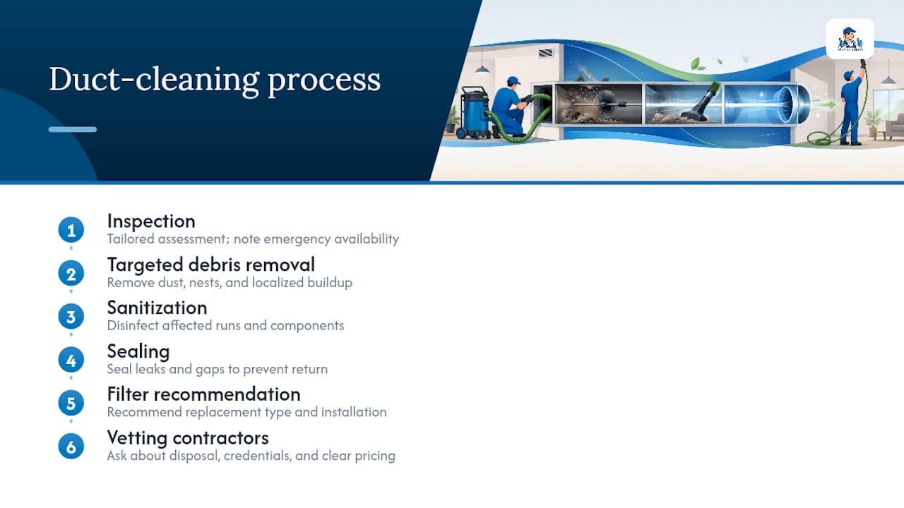 Five stages of professional duct cleaning