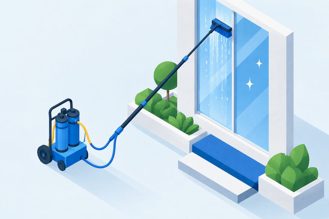 Isometric illustration of purified water reaching glass